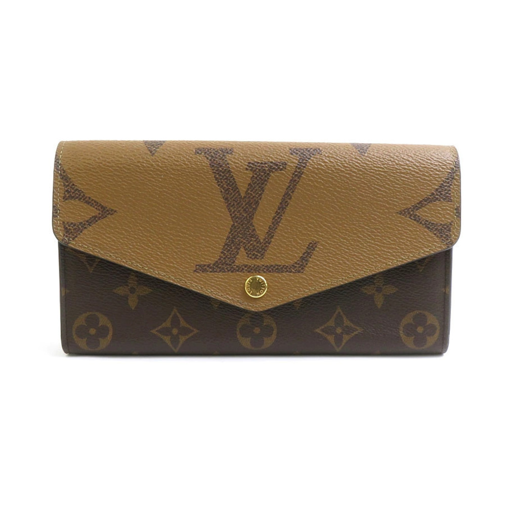 Louis Vuitton Wallet Monogram Reverse Portefeuille Sarah Canvas Leather Brown